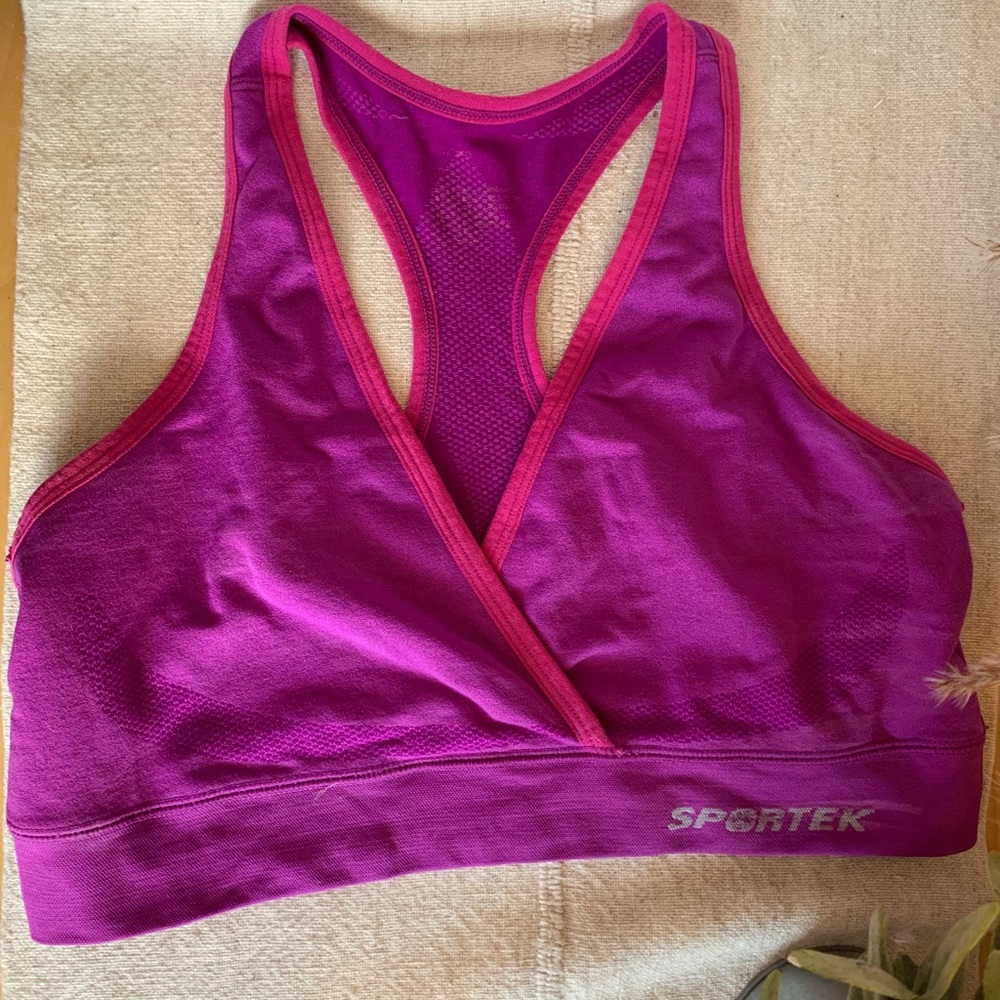 Purple sports bra